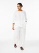 Bluzka koszula z lnu i wiskozy z 3/4-sleeves, Biały, Model image number 1