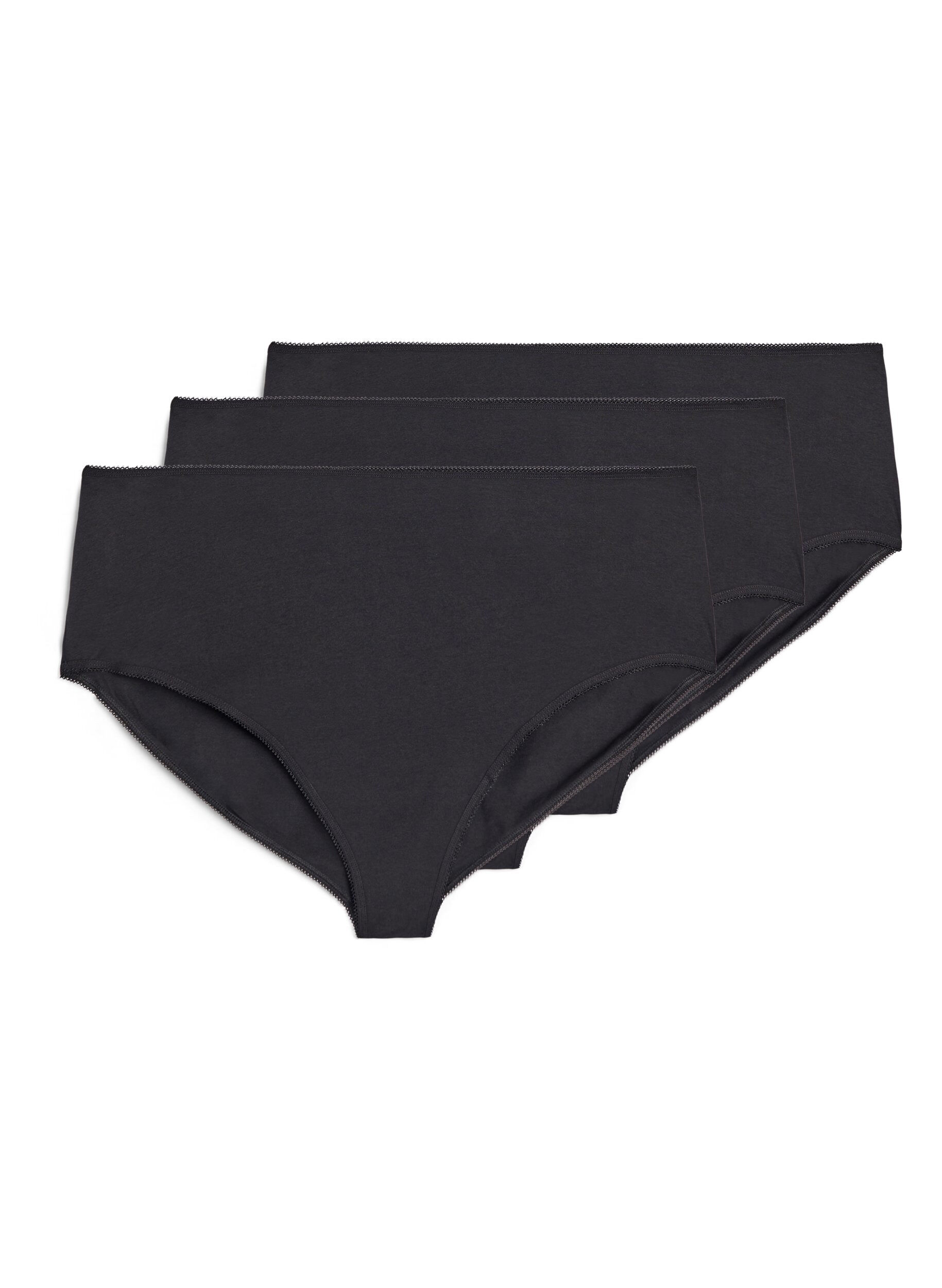 3-pack bawelniane figi damskie z normalnym stanem