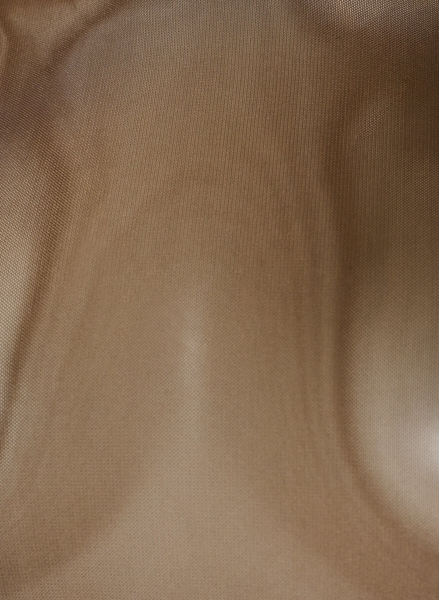 ZizziBluzka siatkowa z dlugim rekawem, Brązowy, Packshot image number 2