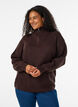 Sweter z wysokim kolnierzem i zamkiem blyskawicznym, Brązowy, Model image number 0