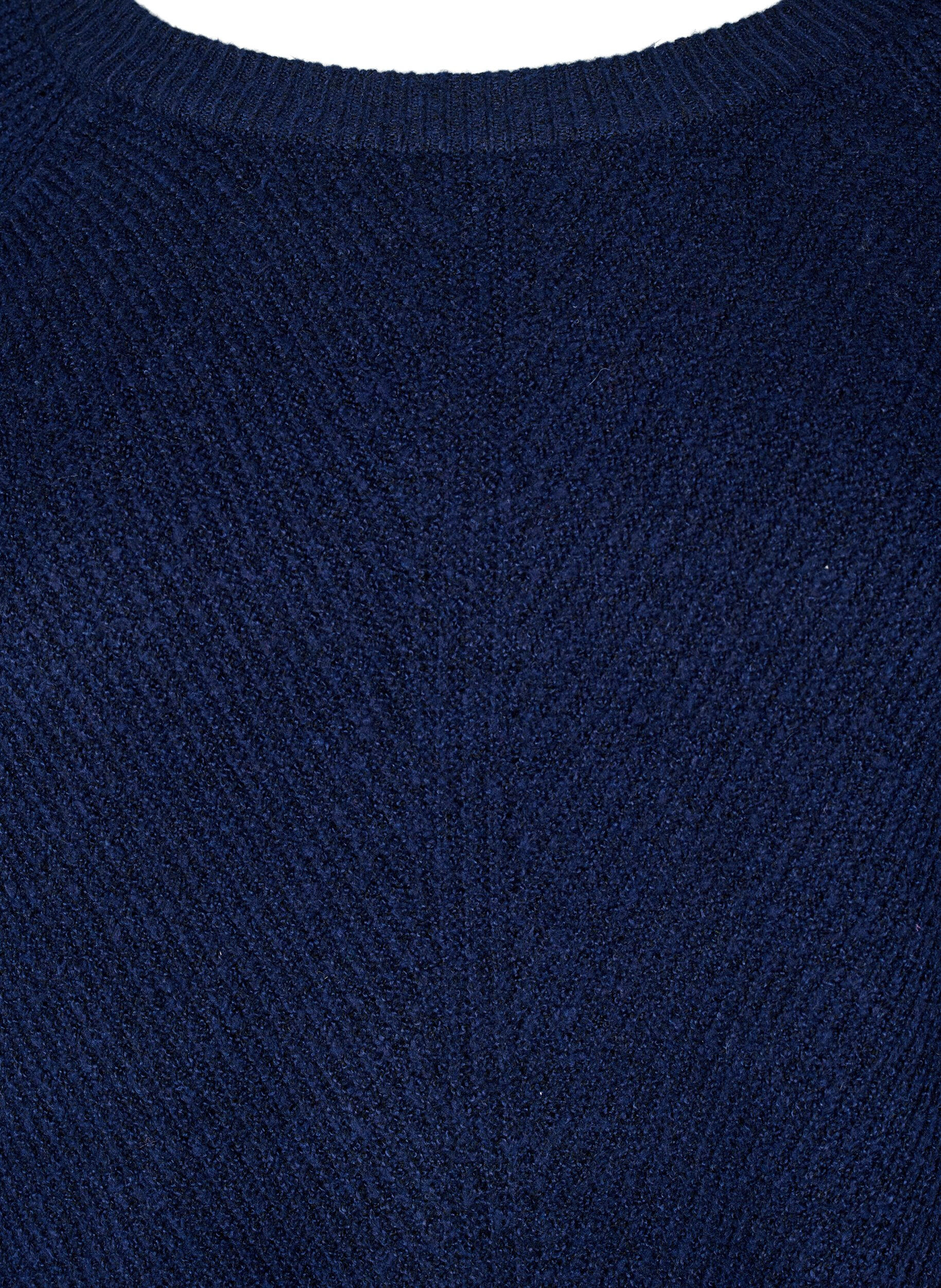 Zizzi Dzianinowa bluzka z okraglym dekoltem, Naval Academy Mel., Packshot image number 2