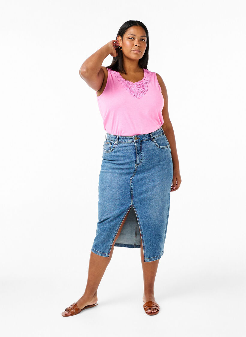 Top bez rekawów z koronka, Rosebloom, Model image number 2