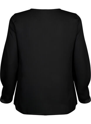 Monochromatyczny top z dlugim rekawem, Black, Packshot image number 1