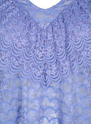 Bluzka z krótkim rekawem i falbankami, Lavender Violet, Packshot image number 2