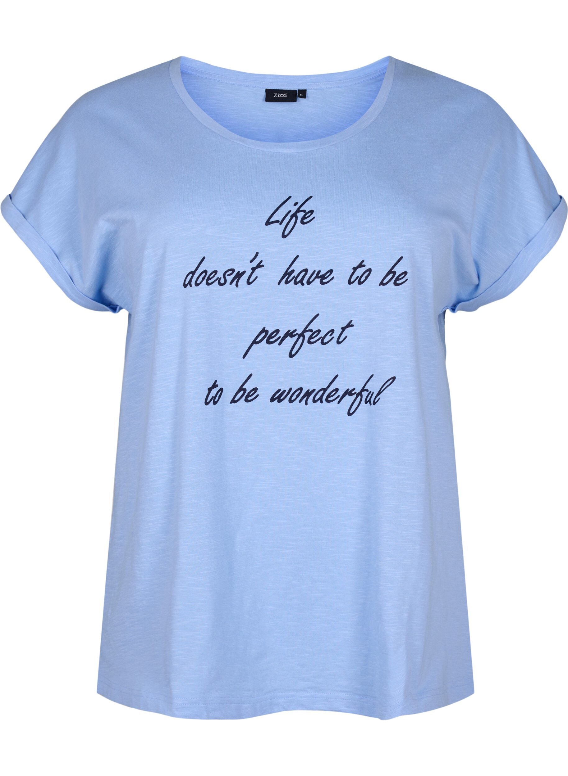 Zizzi Koszulka z organicznej bawelny z nadrukiem, Serenityw.Navy Print, Packshot image number 0