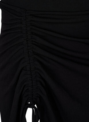 Spódnica midi z rozcieciem i efektem marszczenia, Black, Packshot image number 2