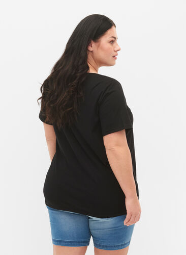 Koszulka z bawelny organicznej z nadrukiem, Black W. Be G. Foil, Model image number 1