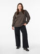 Bluza z okraglym dekoltem, Brązowy, Model image number 1
