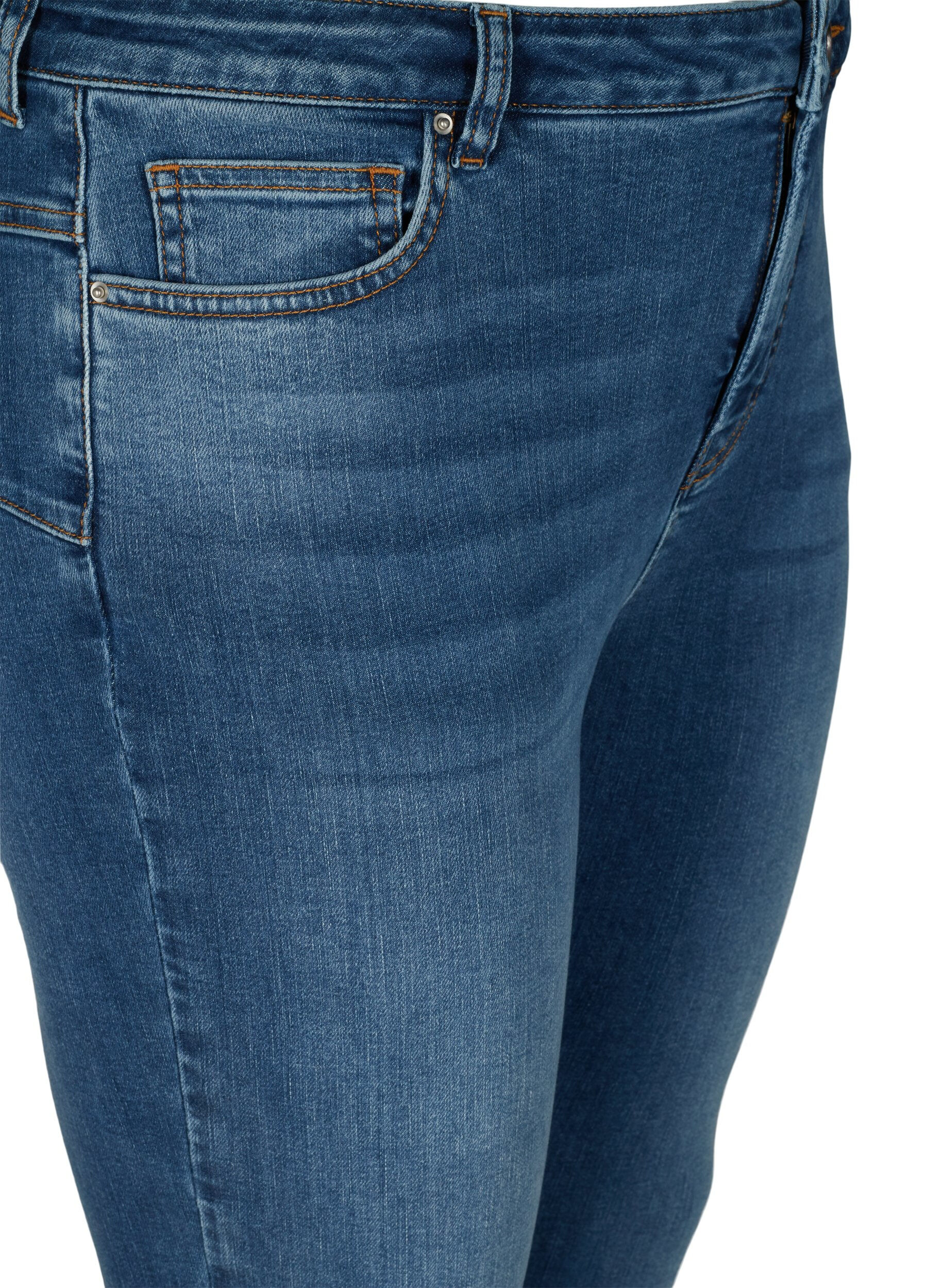 Zizzi High-waisted Amy jeans with push-up effect, Blue denim, Packshot image number 2
