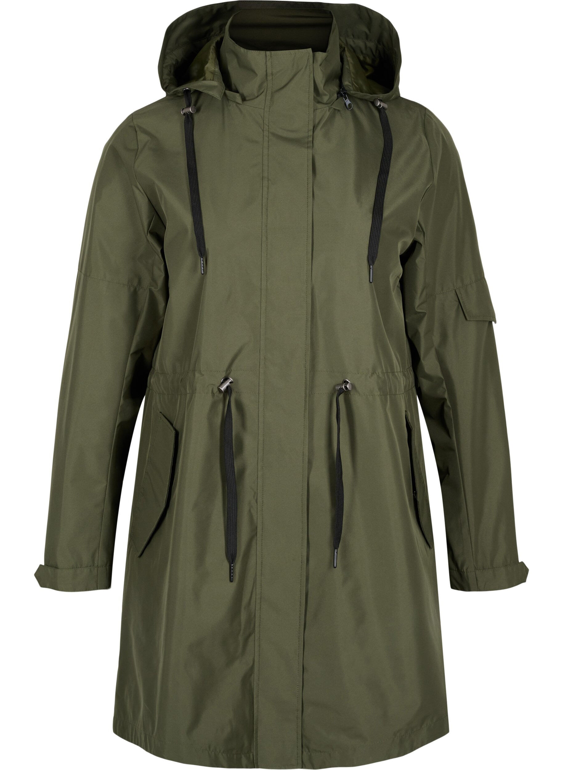 Zizzi Waterproof parka with detachable hood, Forest Night, Packshot image number 0