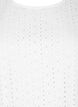 Bluzka z bufiastymi rekawami i koronkowym wzorem, Biały, Packshot image number 2