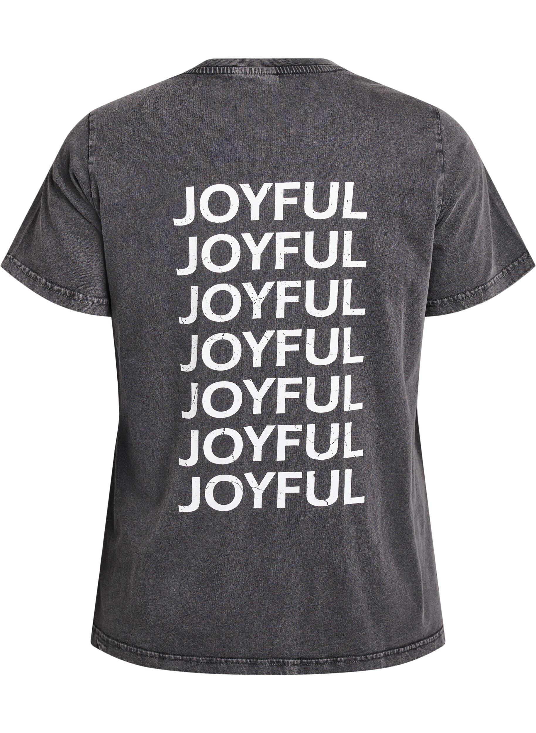 Zizzi Koszulka z bawelna organiczna z nadrukiem na plecach, Ciemnoszary, Packshot image number 1