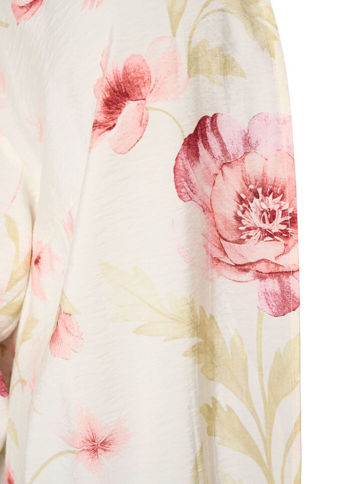 Kimono z wiskozy z rekawami 3/4, R&oacute;żowy, Packshot image number 2