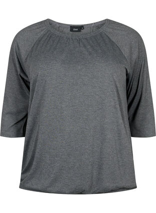 Melanzowa bluzka z rekawem 3/4, Dark Grey Melange, Packshot image number 0