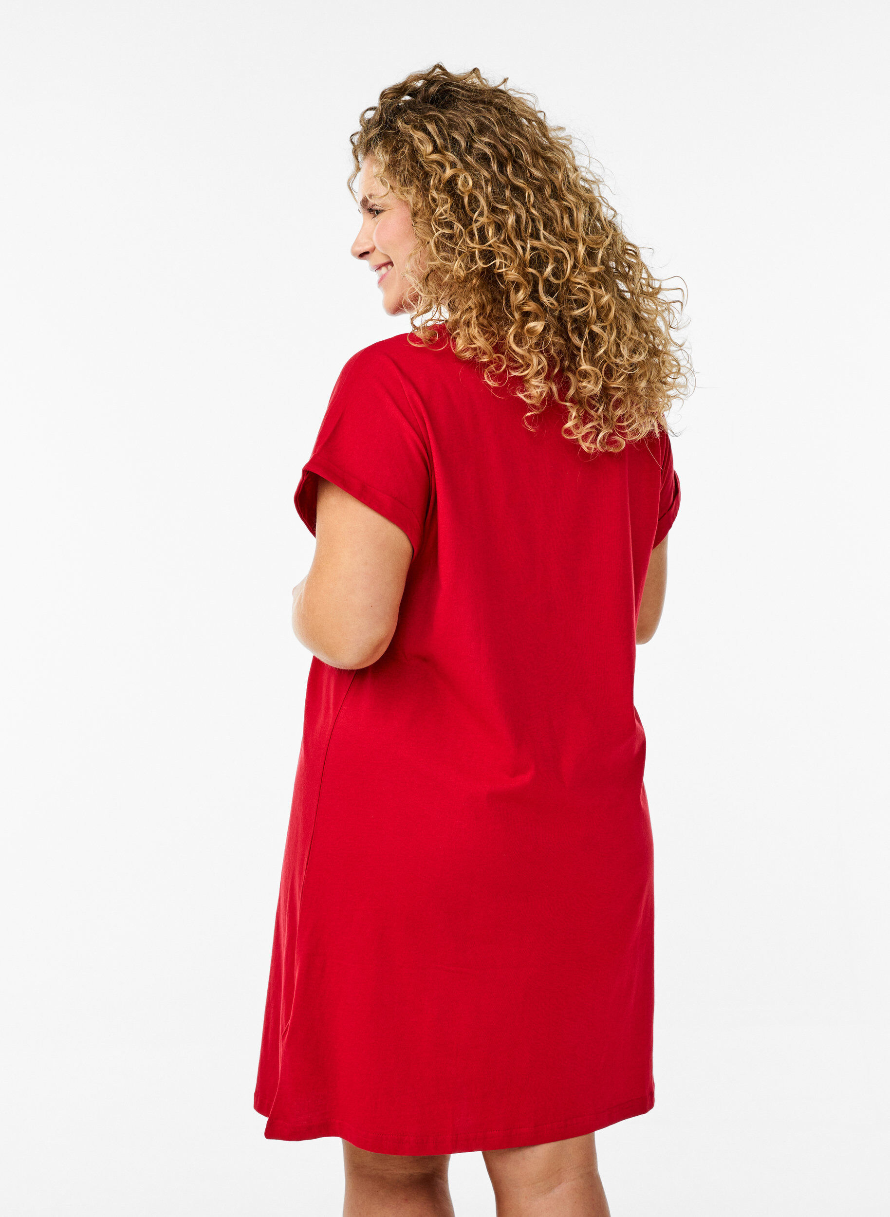 Zizzi 2-pack T-shirt z kr&oacute;tkim rekawem, Czerwony, Model image number 2