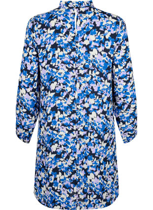 FLASH – sukienka w kwiaty z dlugim rekawem, Blue Purple Flower, Packshot image number 1