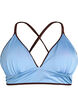 Dwustronny bikini top z dekoltem V i krzyzowanymi ramiaczkami, Brązowy, Packshot image number 3