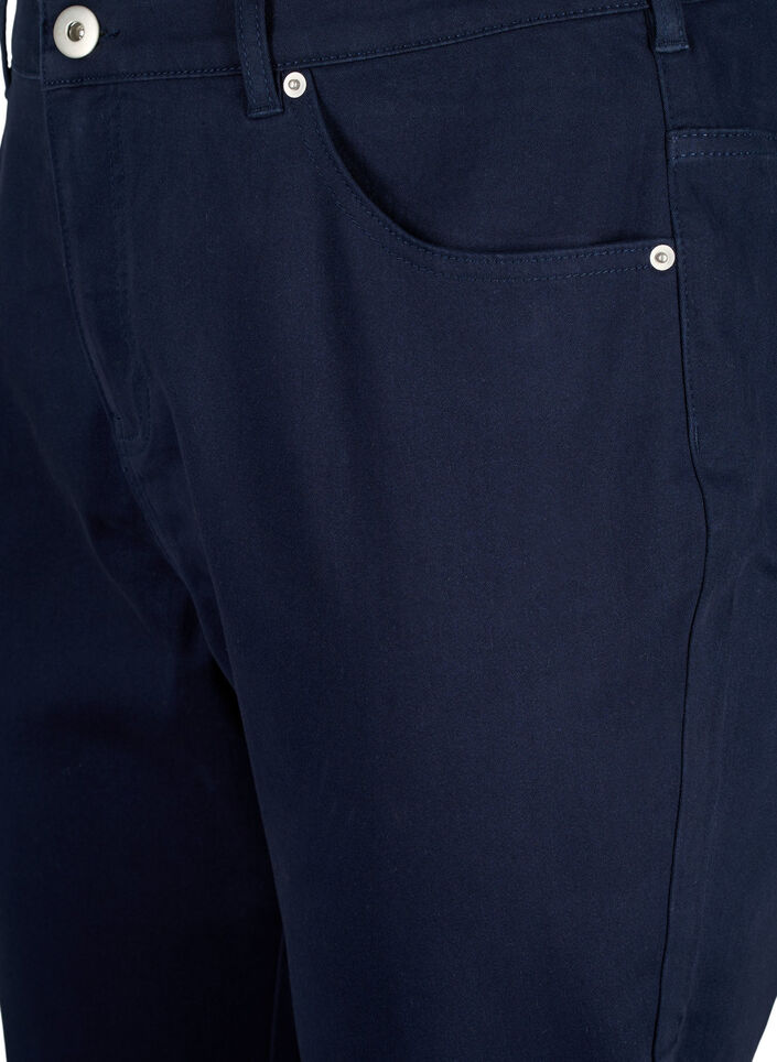 Wysokie spodnie 3/4 z haftem angielskim, Night Sky, Packshot image number 2