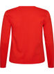 Basicowy T-shirt z dlugim rekawem i okraglym dekoltem, Czerwony, Packshot image number 1