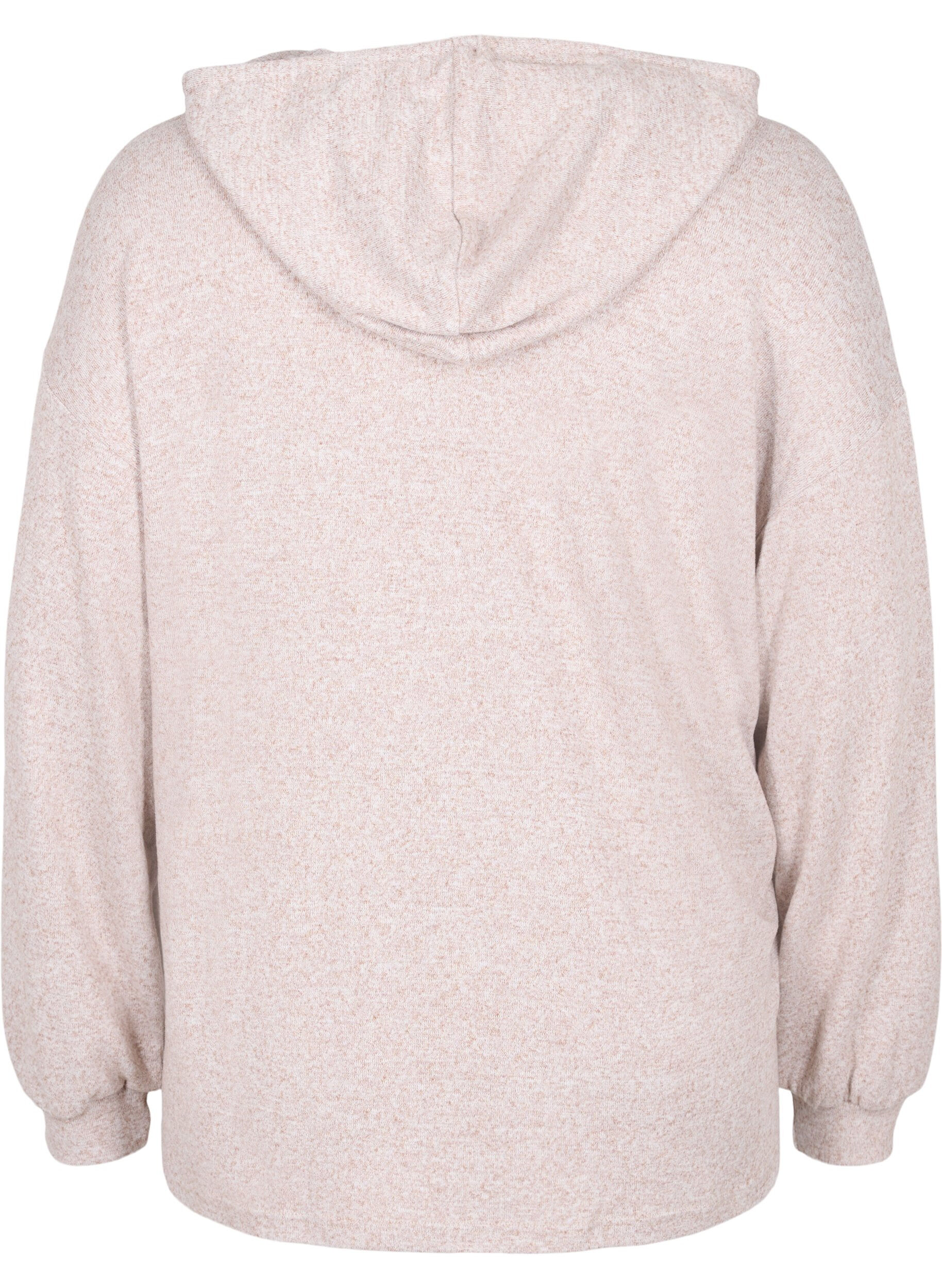 Zizzi Melange blouse with hood, Natural Mel., Packshot image number 1