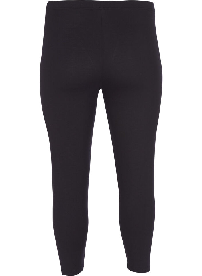 Legginsy 3/4 typu basic z wiskozy, Czarne, Packshot image number 1