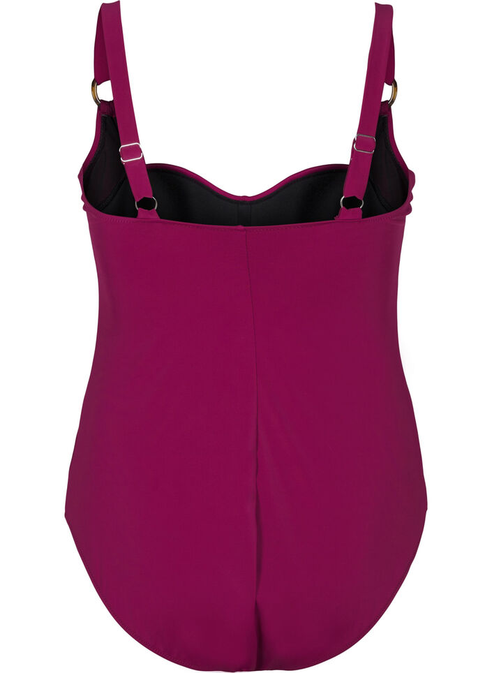 Str&oacute;j kapielowy z wkladkami i drapowaniem, Czerwony, Packshot image number 1