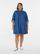 Krótka dzinsowa sukienka z zamkiem blyskawicznym, Niebieskie, Model image number 1