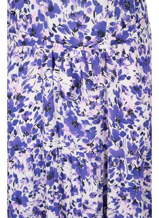 Wiskozowa sukienka midi z krótkim rekawem i kwiatowym nadrukiem, Lavender Flower, Packshot image number 3