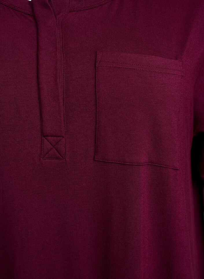 Koszula nocna z krótkim rekawem z wiskozy, Fig, Packshot image number 2