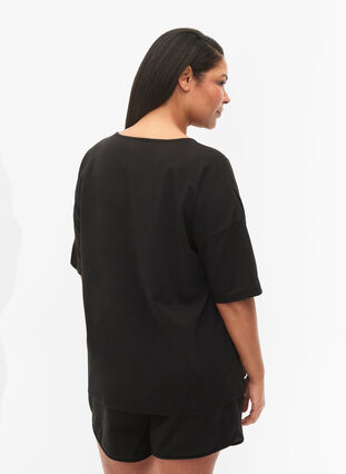 Bluzka z pólrekawem, Black, Model image number 1