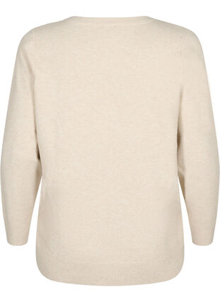 Melanzowy pulower z dekoltem w szpic, P. Stone w.White Mel, Packshot image number 1