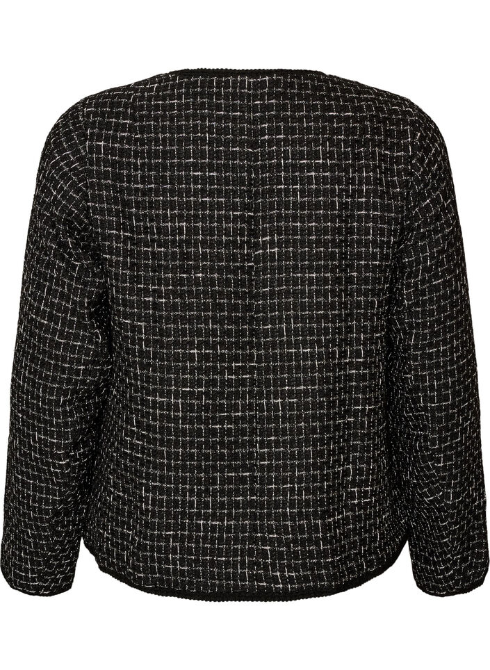 Kurtka z boucle ze zlotymi guziki, Czarne, Packshot image number 1