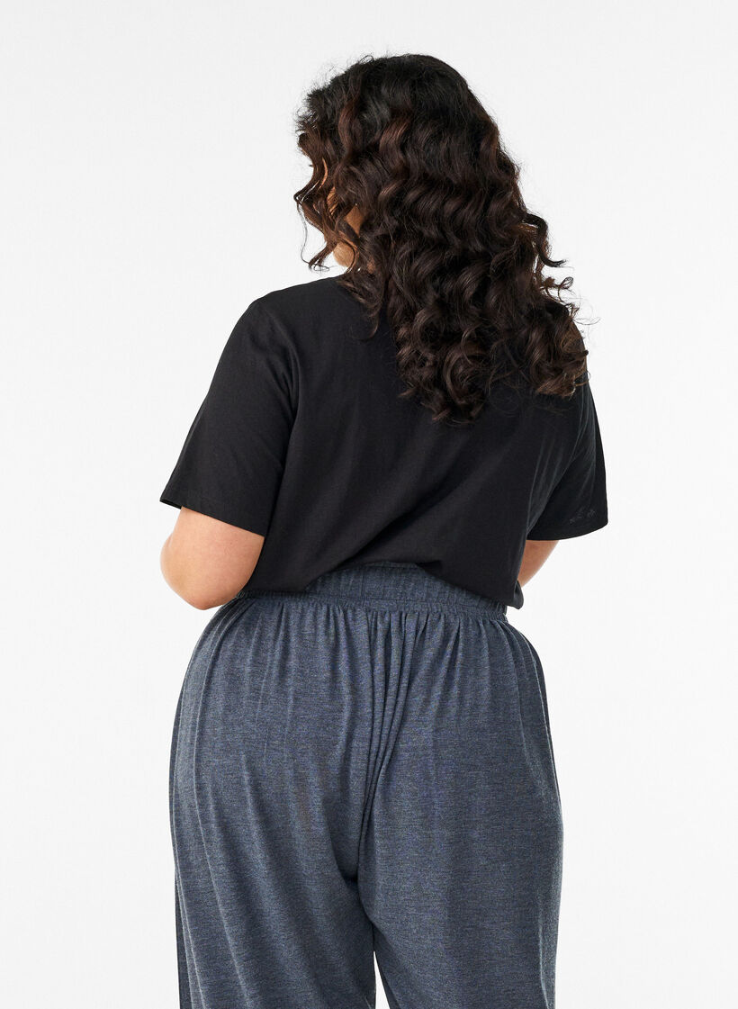 Koszulka z motywem, Czarne, Model image number 2