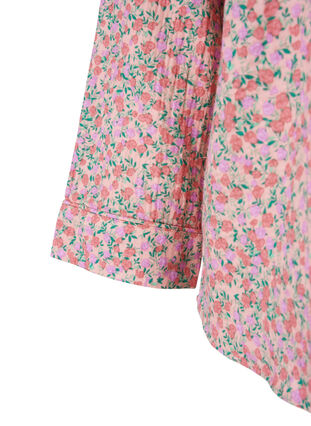 Bawelniany top od pizamy z kwiatowym nadrukiem, Powder Pink, Packshot image number 3