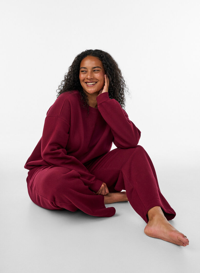 Bluza z nadrukiem tekstowym, Czerwony, Image image number 0