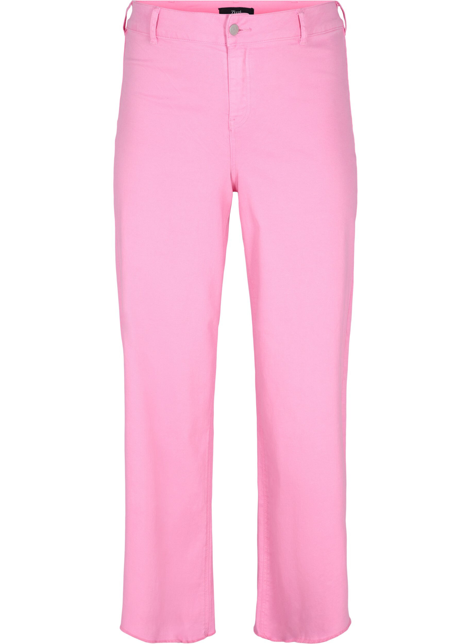 Zizzi 	 Flared jeans with high waist, Pink, Packshot image number 0