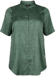 Koszula o przedluzonym kroju z teksturowanym wzorem, Duck Green, Packshot