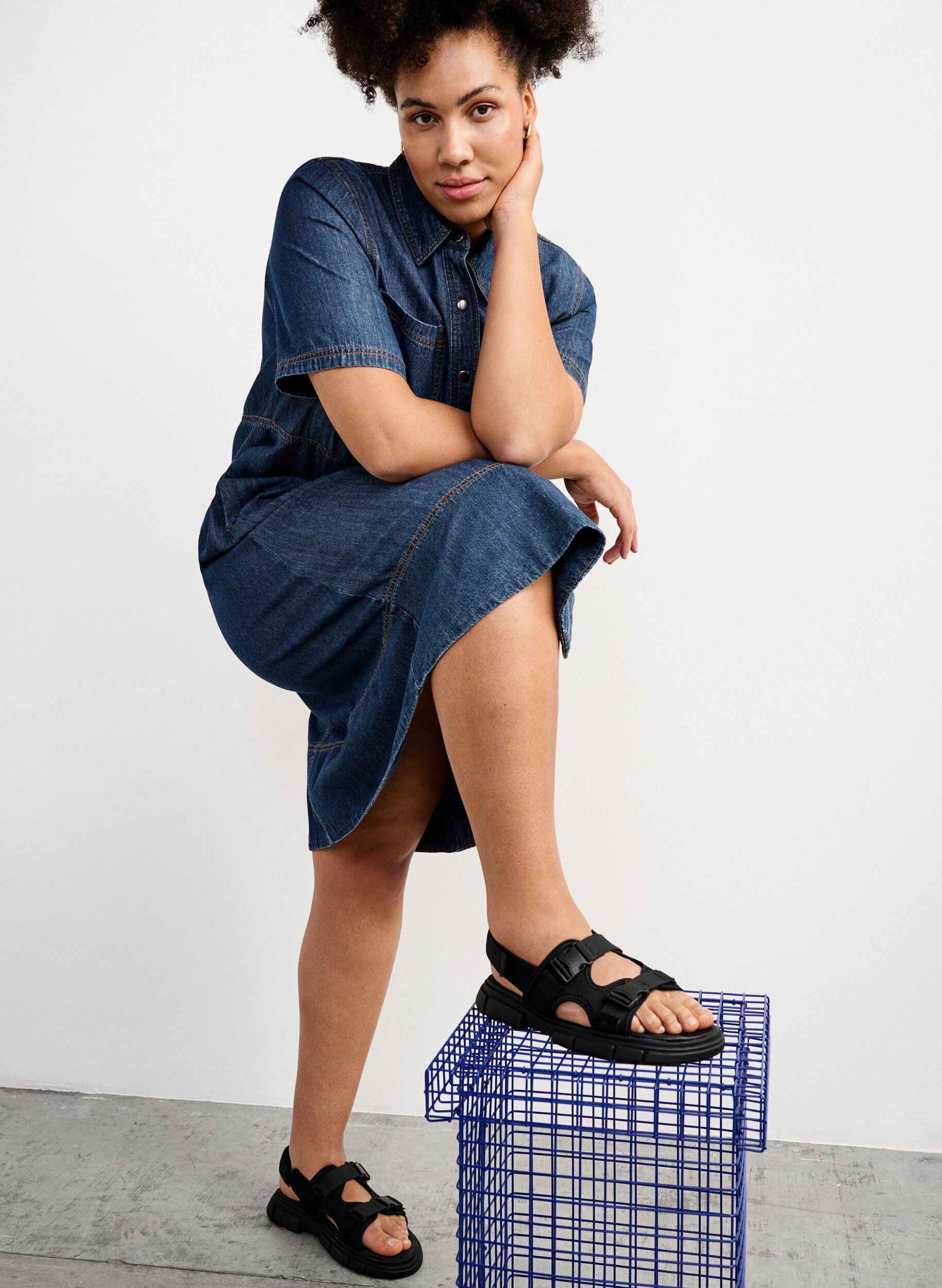 Zizzi Sandaly o szerokim kroju, Czarne, Image image number 0