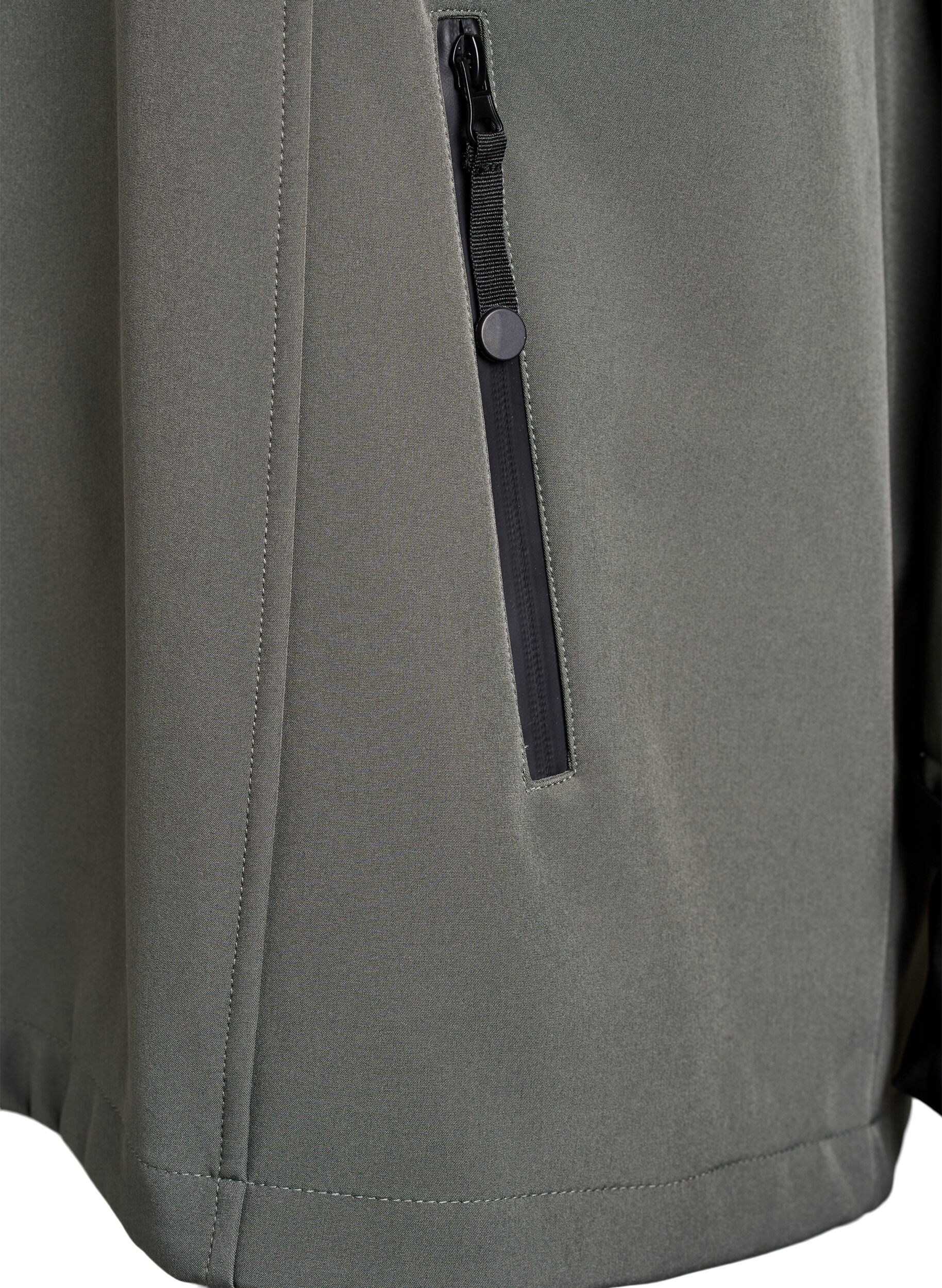 ZizziKr&oacute;tka kurtka softshell z odpinanym kapturem, Ciemnoszary, Packshot image number 3