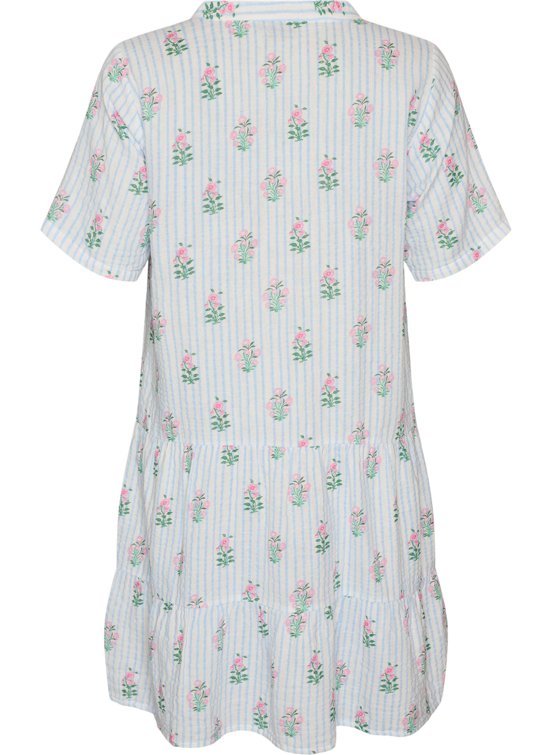 ZizziKr&oacute;tka sukienka o linii A z bawelnianego muslinu, Biały, Packshot image number 1