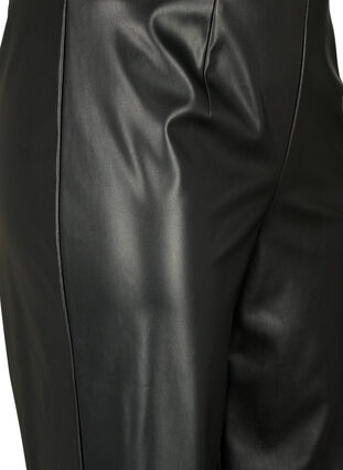 Spodnie z imitacji skóry z szeroka nogawka, Black, Packshot image number 2