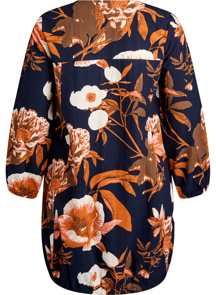 Krótka bawelniana sukienka z elastycznym brzegiem i dlugimi rekawami, Czarne, Packshot image number 1