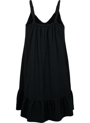Wiskozowa sukienka plazowa z plecionymi ramiaczkami, Black, Packshot image number 1