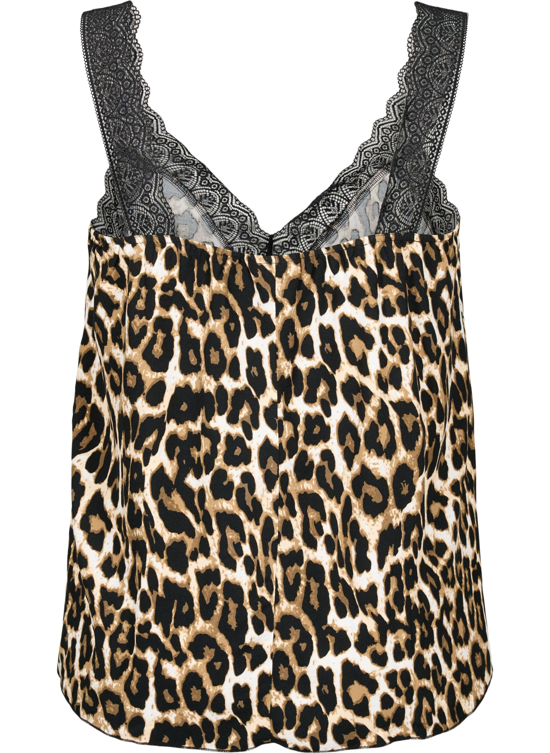 Zizzi Top z wiskozy z koronka, Leopard, Packshot image number 1