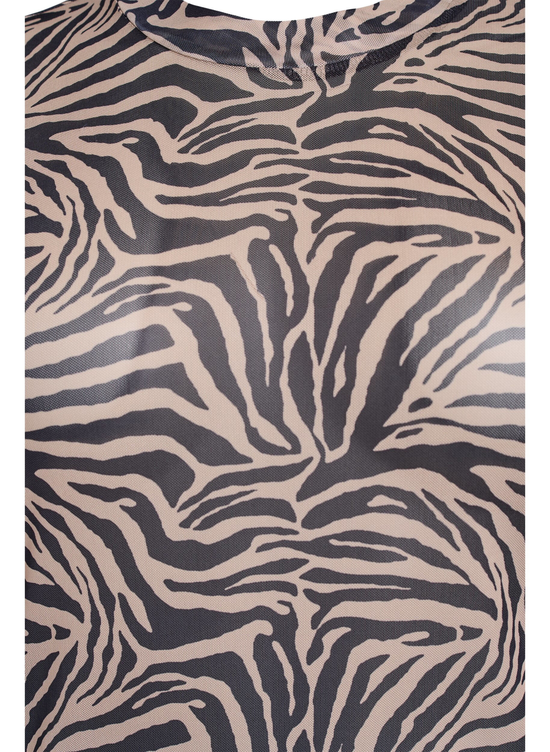 Zizzi Bluzka z siateczki z kr&oacute;tkim rekawem, Czarne, Packshot image number 2