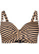 G&oacute;ra od bikini z fiszbinami i wzorem, Brązowy, Packshot image number 0