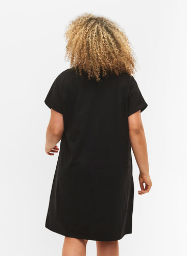 2-pack bawelniana sukienka z krótkimi rekawami, Black/Black, Model image number 1