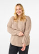 Sweter w paski z dlugimi rekawami, Simply Taupe Mel., Model image number 0