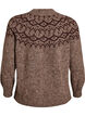 Sweter w norweski wz&oacute;r, Brązowy, Packshot image number 1