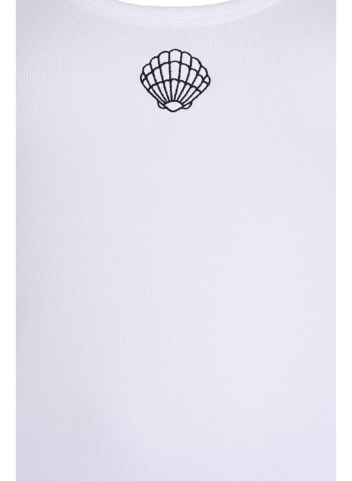 Dopasowany top z motywem, Biały, Packshot image number 2